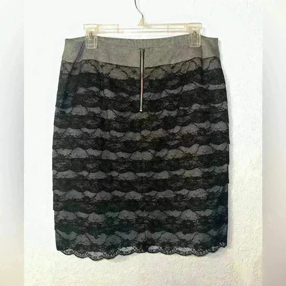 Sharagano Studio Cardigan & Skirt black and gray sz 10 Skirt Large Cardigan - Picture 4 of 12